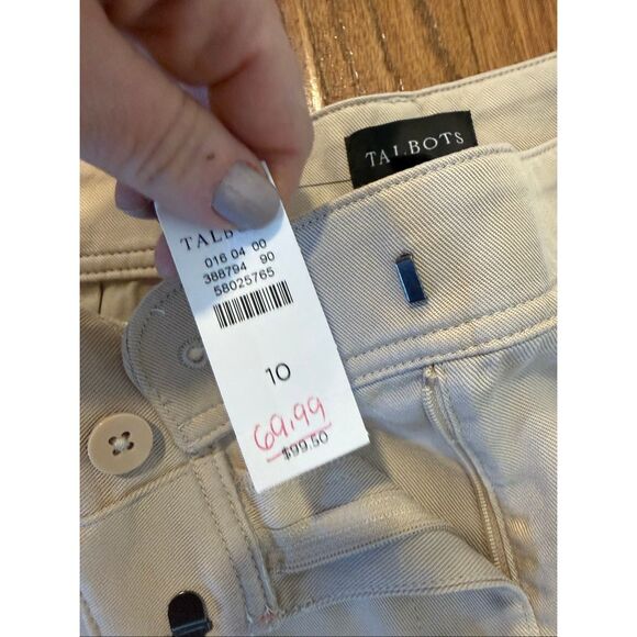 Talbots NWT khaki flowy wide leg tencel pant size 10 - Picture 6 of 11